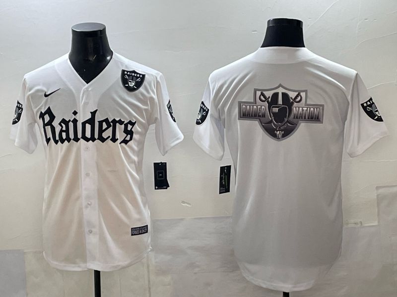 Men 2025 Oakland Raiders Blank white 6th generation Joint Name Nike Limited NFL Jersey style 012->oakland raiders->NFL Jersey